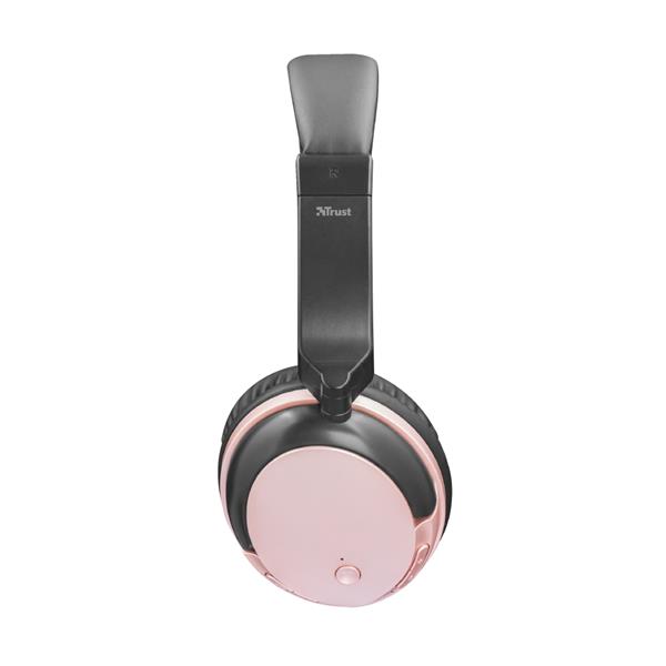 Trust słuchawki bezprzewodowe nauszne Kodo różowe metaliczne-1180097