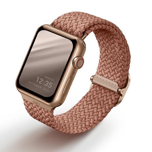 Etui Uniq pasek Aspen na Apple Watch 44/42/45 mm Series 1/2/3/4/5/6/7/8/SE/SE2 Braided różowy/grapefruit pink-2384205