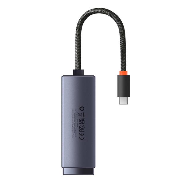 Baseus Lite Series adapter USB Typ C - RJ45 gniazdo LAN 1000Mbps czarny (WKQX000313)-2387317