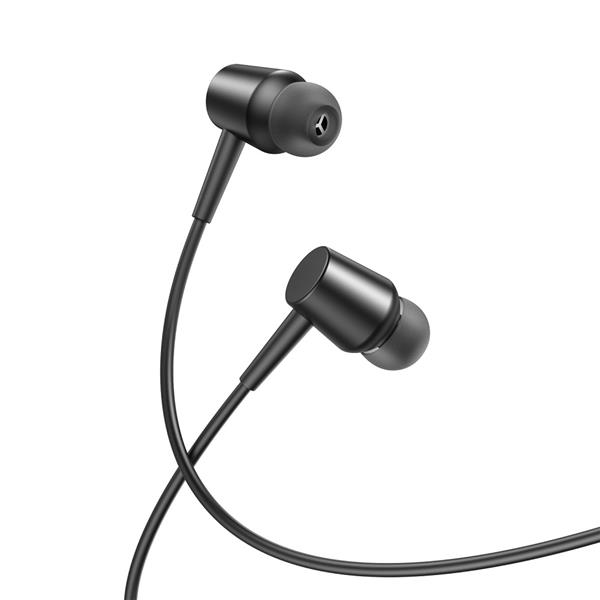 XO słuchawki przewodowe EP57 jack 3,5mm dokanałowe czarne-3019377