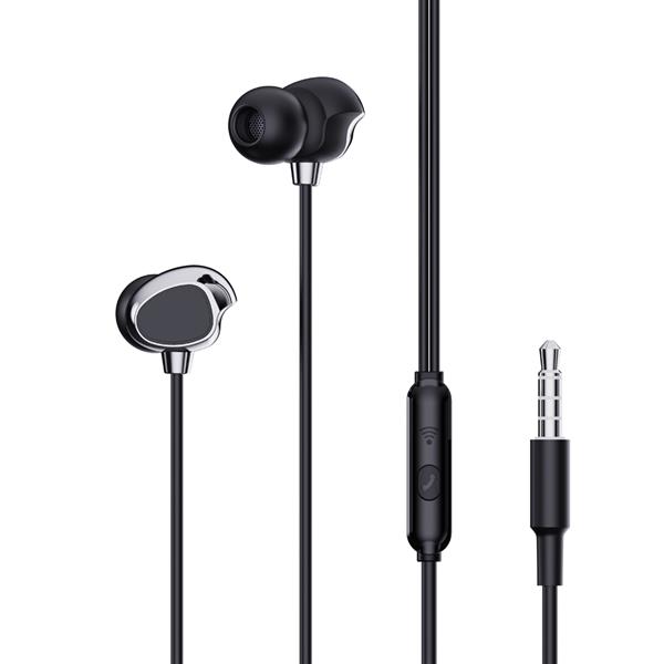 XO Słuchawki przewodowe EP53 jack 3,5mm douszne czarne-3010242