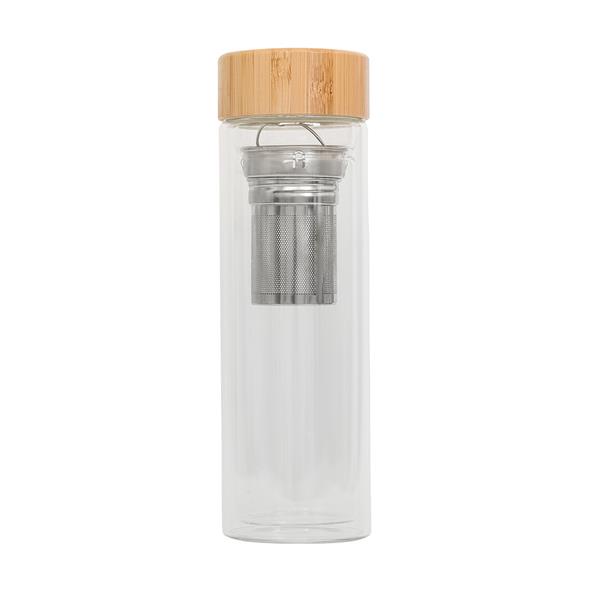 Szklana butelka z zaparzaczem Celle 420 ml, transparentny-3100109