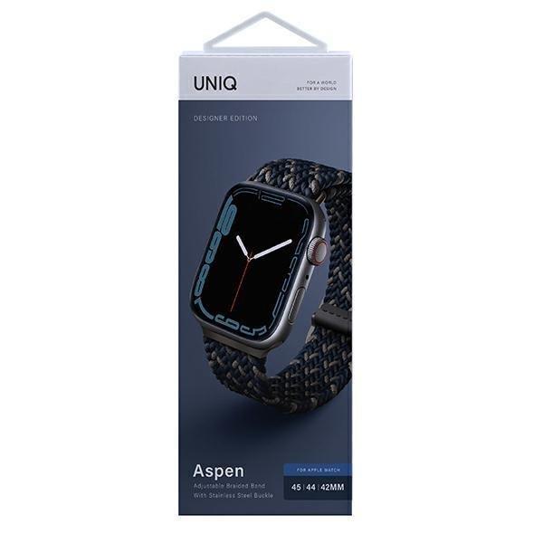 UNIQ pasek Aspen Apple Watch 44/42/45/49 mm Series 4/5/6/7/8/SE/SE2/Ultra Braided DE niebieski/obsidian blue-2285824