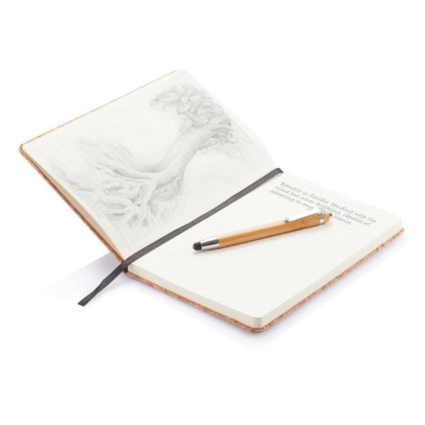 Korkowy notatnik A5, długopis, touch pen-1943679