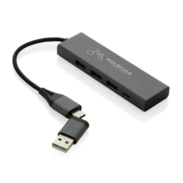 Hub USB 2.0 z USB C, aluminium z recyklingu-2652113