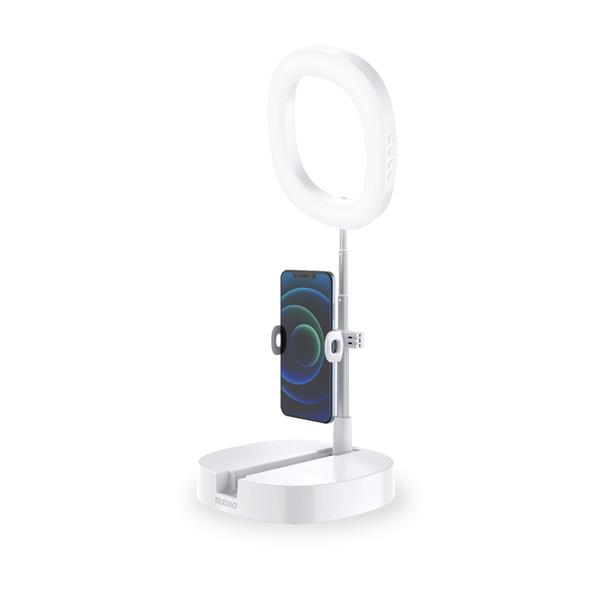 Dudao lampa LED Ring Flash statyw zestaw do nagrywania live streaming filmów YouTube TikTok Instagram uchwyt na telefon do selfie lampa pierścieniowa biały (F16)-2242250