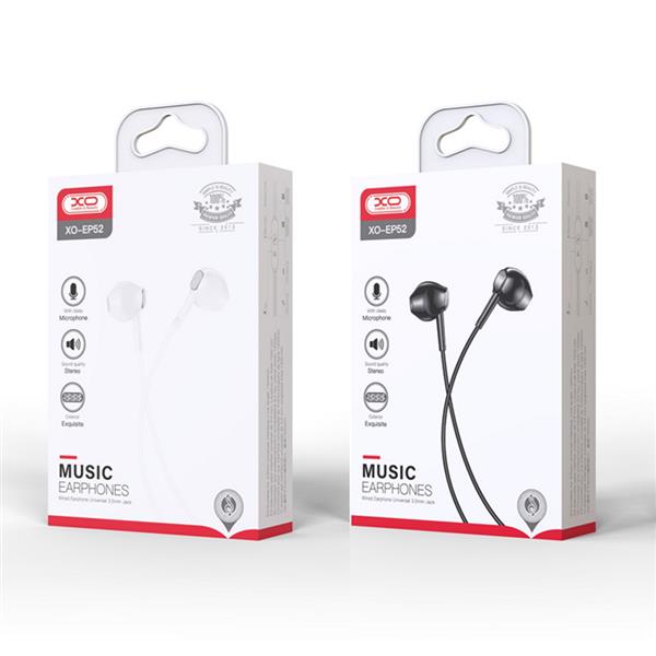XO Słuchawki przewodowe EP52 jack 3,5mm douszne czarne-2997103