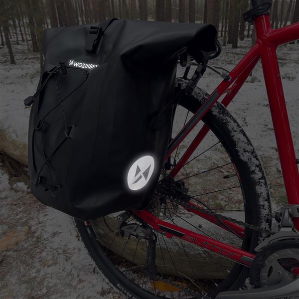 Wozinsky wodoodporna torba rowerowa sakwa na bagażnik 25l czarny (WBB24BK)-2260815