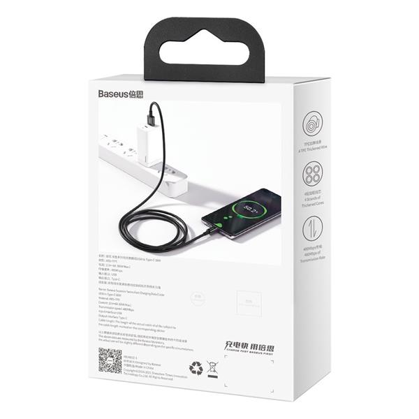 Baseus Superior kabel USB - USB Typ C 66 W (11 V / 6 A) Huawei SuperCharge SCP 2 m czarny (CATYS-A01)-2194040