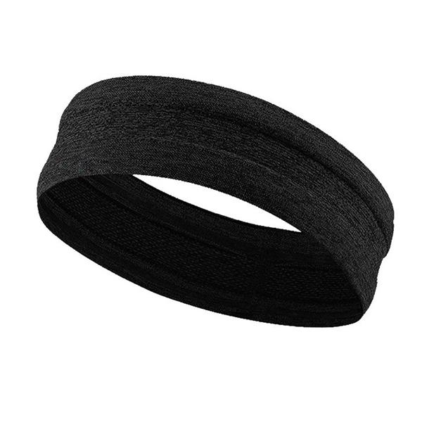 Elastyczna materiałowa opaska na głowę do biegania fitness czarna-2394001