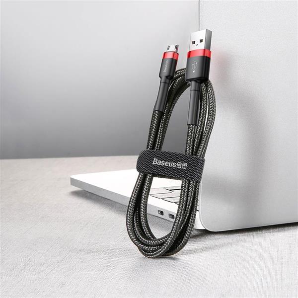 Baseus kabel Cafule USB - microUSB 1,0 m 2,4A czerwono-czarny-2105821