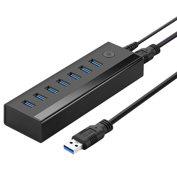 Ugreen wielofunkcyjny HUB 7w1 USB-A - 7xUSB-A 5Gb/s czarny (US219)-2964421