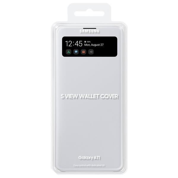 Samsung S View Wallet etui kabura bookcase z inteligentną klapką okienkiem Samsung Galaxy A71 biały (EF-EA715PWEGEU)-2151928