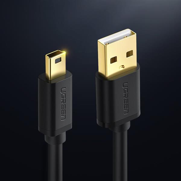 Ugreen kabel przewód USB - mini USB 480 Mbps 1 m czarny (US132 10355)-3122614