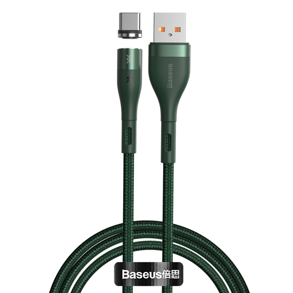 Baseus kabel magnetyczny Zinc USB - USB-C 1,0 m 3A zielony-2066374