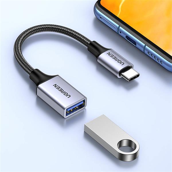 Ugreen kabel adapter przejściówka OTG USB-C (męski) - USB-A (żeński) 5Gb/s 0.15m czarny (US378)-3108552