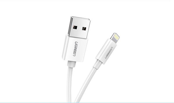 Ugreen kabel przewód USB - Lightning MFI 1m 2,4A biały (20728)-2150799