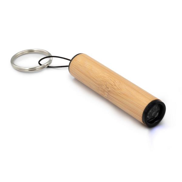 Bambusowy brelok do kluczy, lampka 1 LED-2135715