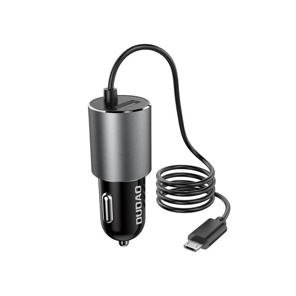 Dudao ładowarka samochodowa USB z wbudowanym kablem micro USB 3,4 A czarny (R5Pro M)-2171555