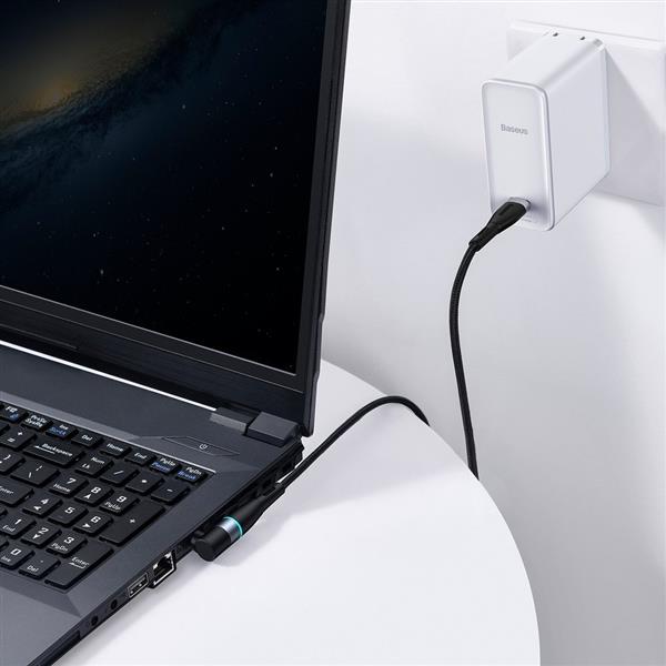 Baseus magnetyczny kabel do zasilania ładowania laptopa Lenovo USB Typ C - DC Round (5,5 mm x 2,5 mm) 100W 2m czarny (CATXC-X01)-2207920