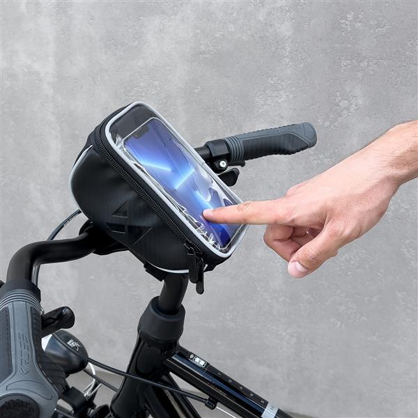 Wozinsky torba rowerowa na kierownicę etui na rower na telefon do 6,5 cala 0,9l czarny (WBB4BK)-2378558