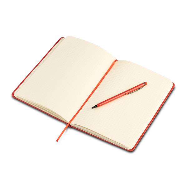 Zestaw notes z długopisem Abrantes, czerwony-2984983