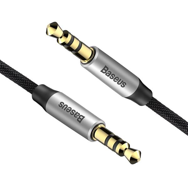 Baseus kabel audio Yiven M30 jack 3,5 mm - jack 3,5 mm 1,0 m srebrno-czarny-2055367