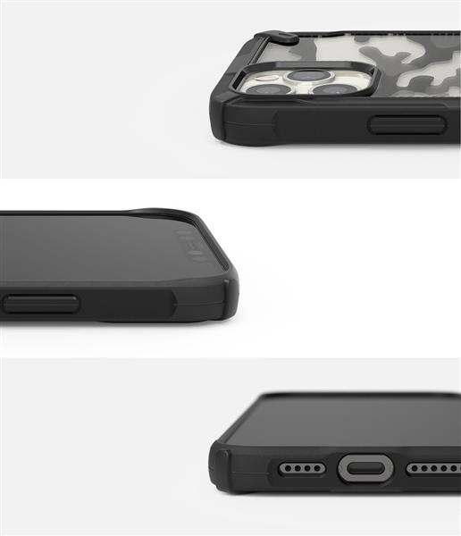 Ringke Fusion X Design etui pancerny pokrowiec z ramką iPhone 12 Pro Max czarny Camo Black (XDAP0017)-2168307
