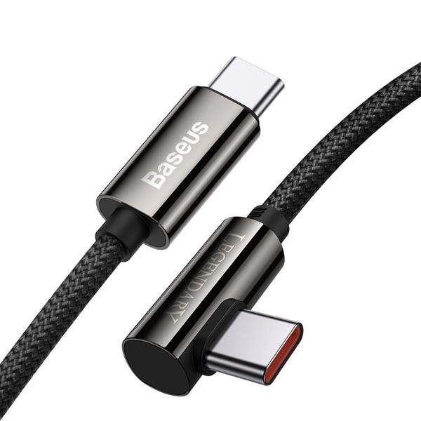 Baseus Legendary kątowy kabel szybkie ładowanie USB Typ C - USB Typ C 100W 5A 2m czarny (CATCS-A01)-2213786