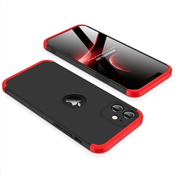 GKK 360 Protection Case etui na całą obudowę przód + tył iPhone 12 mini czarno-czerwony-2167958