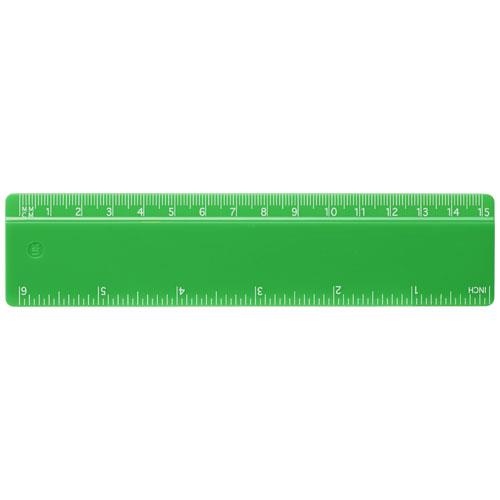 Refari linijka z tworzywa sztucznego pochodzącego z recyklingu o długości 15 cm-2372684