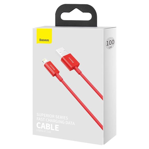 Baseus kabel Superior USB - Lightning 1,0 m 2,4A czerwony-2994402