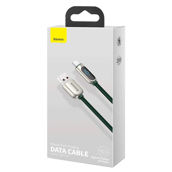 Baseus kabel Display USB - USB-C 2,0 m 5A zielony-2099720