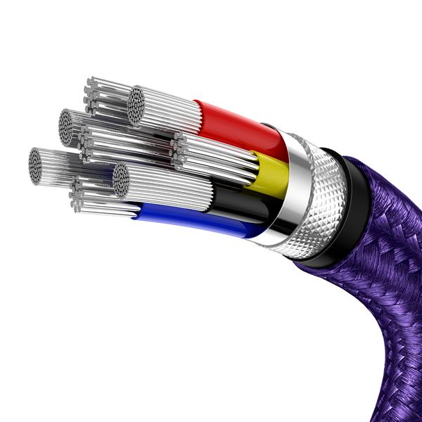 Baseus kabel Cafule Metal PD USB-C - USB-C 1,0 m fioletowy 100W-2066420