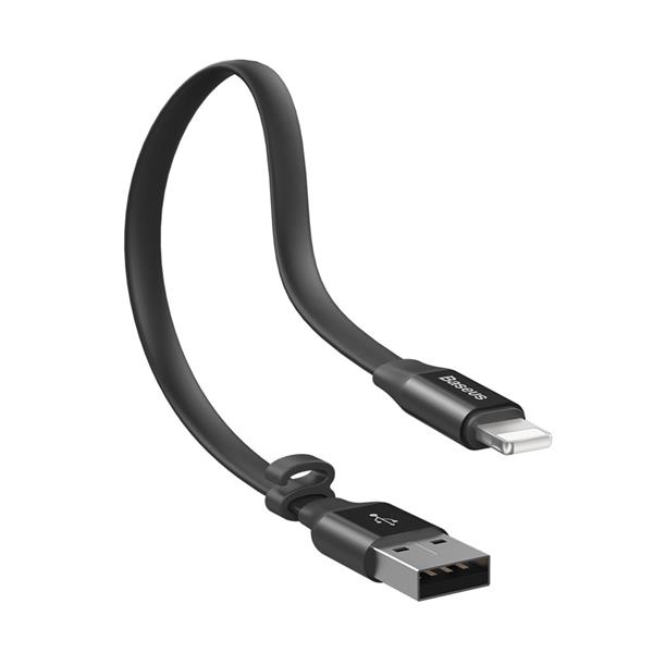 Baseus Nimble płaski kabel przewód USB / Lightning z uchwytem 2A 0,23M czarny (CALMBJ-B01)-2142600