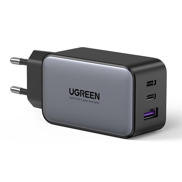 Ugreen ładowarka sieciowa GaN 2x USB Typ C / 1x USB 65W Power Delivery szary (10335)-2198222