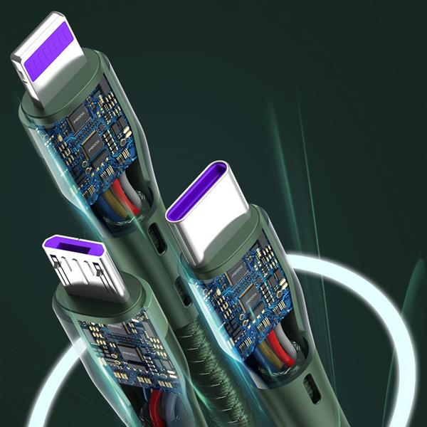 Proda Quark pro 3w1 kabel USB - Lightning / USB Typ C/ micro USB 5A 1,2m czarny (PD-B59th)-2205302