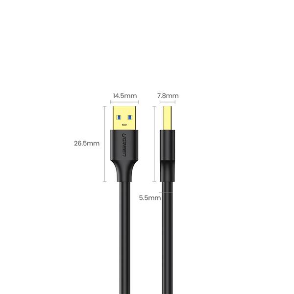 Ugreen kabel przewód USB-A - USB-A USB3.0 5Gb/s 0.5m czarny (US128)-3108574