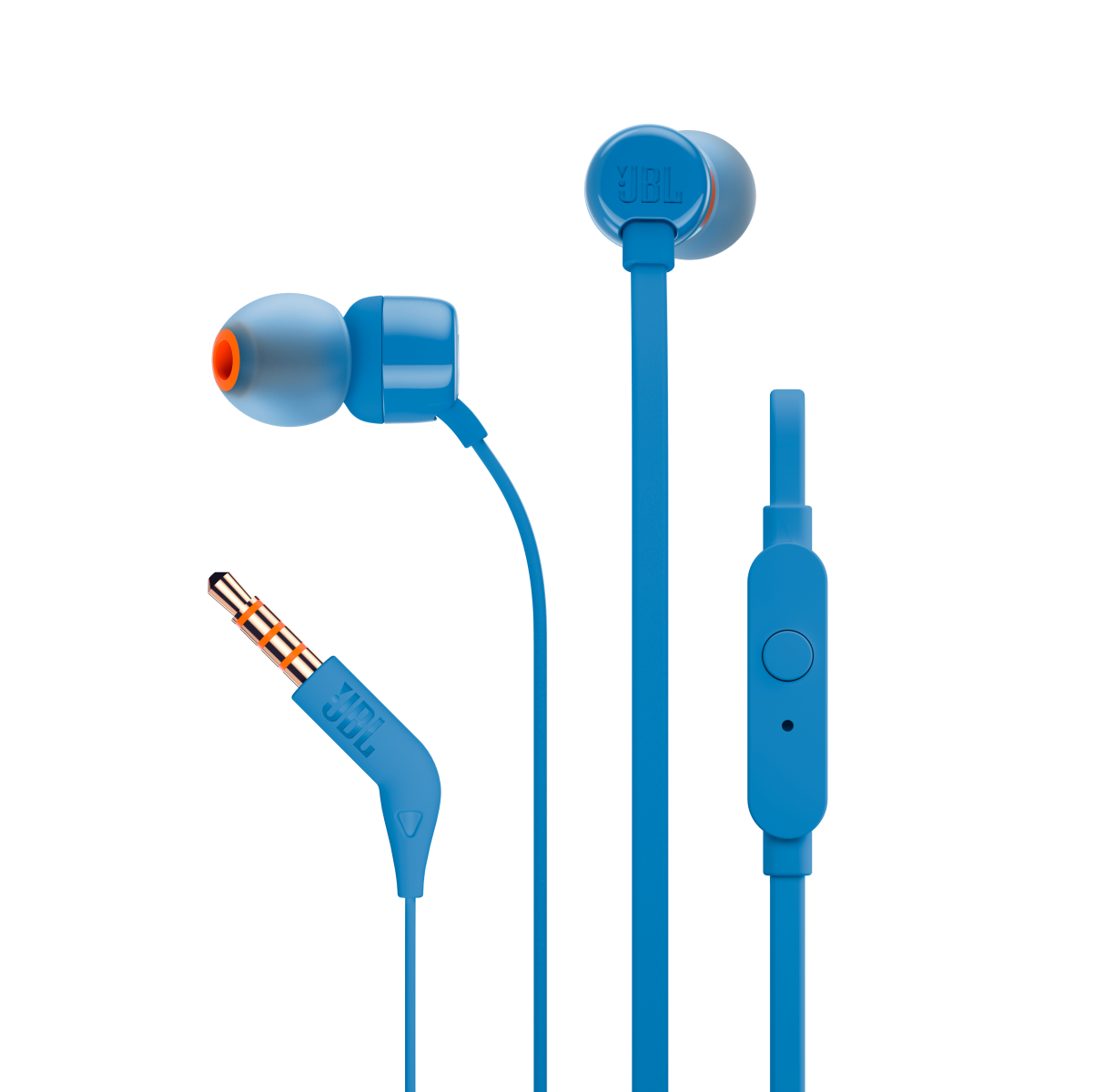 JBL słuchawki przewodowe douszne z mikrofonem T110 niebieskie