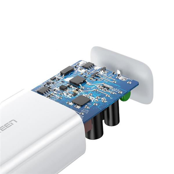 Ugreen ładowarka sieciowa USB Typ C PD 30W z kablem USB Typ C 2m biała (CD127)-2298263