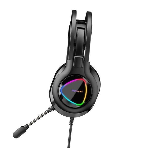 Tronsmart Glary Alpha Gaming RGB wokółuszne słuchawki 3,5 mm mini jack z mikrofonem i pilotem dla graczy czarny (370406)-2165010