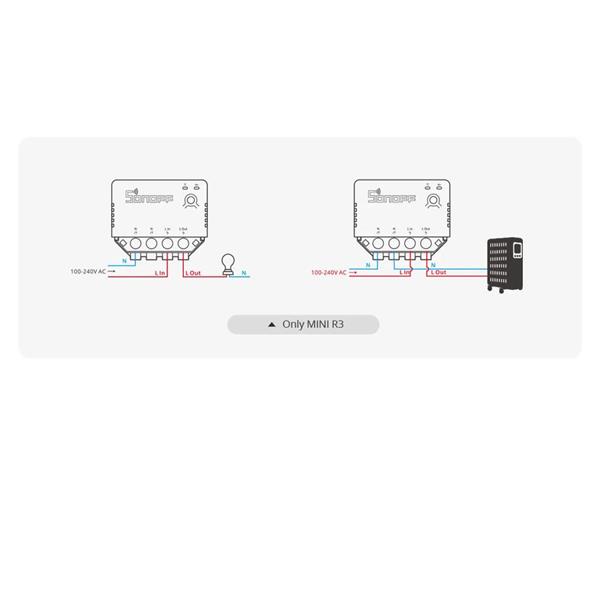Sonoff dopuszkowy przełącznik prądowy Wi-Fi biały (MINIR3)-2394365