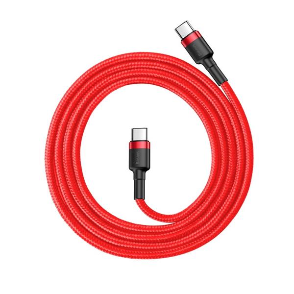 Baseus Cafule Cable wytrzymały nylonowy kabel przewód USB-C PD / USB-C PD PD2.0 60W 20V 3A QC3.0 1M czerwony (CATKLF-G09)-2141981