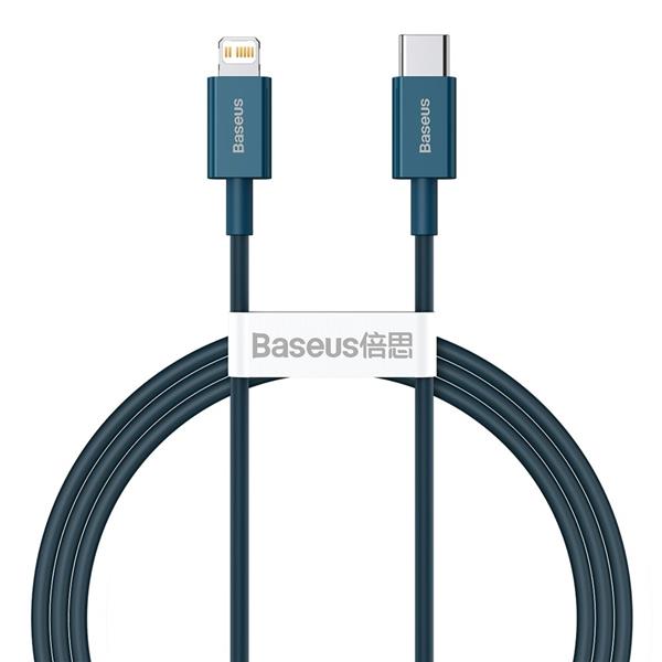 Baseus Superior kabel USB Typ C - Lightning do szybkiego ładowania Power Delivery 20 W 1 m niebieski (CATLYS-A03)-2193991