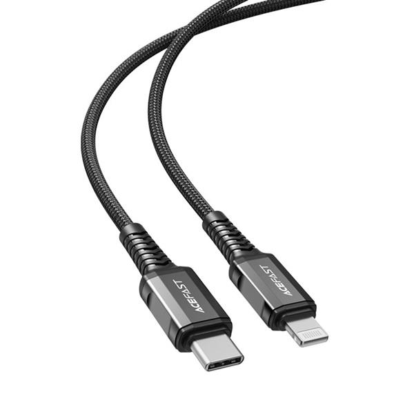 Acefast kabel MFI USB Typ C - Lightning 1,2m, 30W, 3A czarny (C1-01 black)-2269828