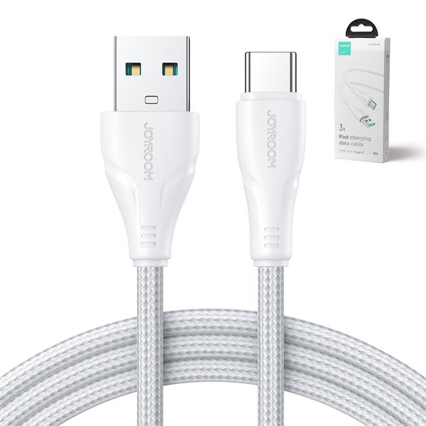 Joyroom kabel USB - USB C 3A Surpass Series do szybkiego ładowania i transferu danych 3 m biały (S-UC027A11)-2967850