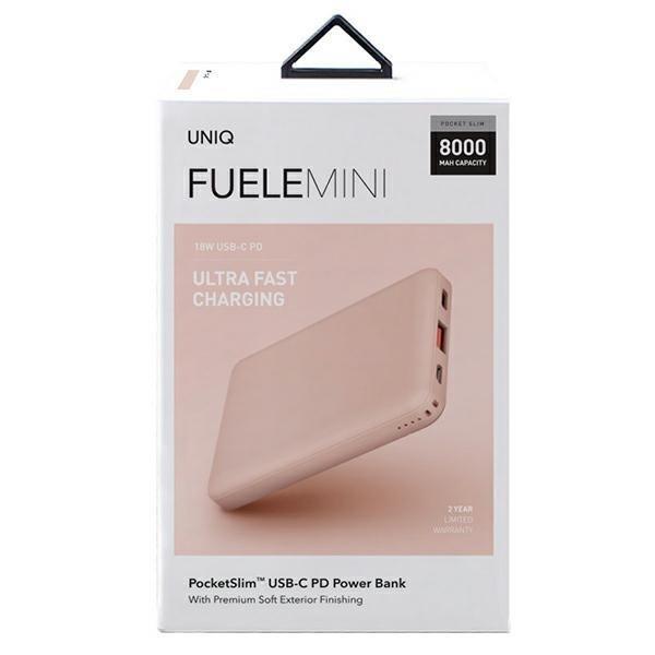 UNIQ Powerbank Fuele mini 8000mAh USB-C 18W PD Fast charge różowy/pink-2630685