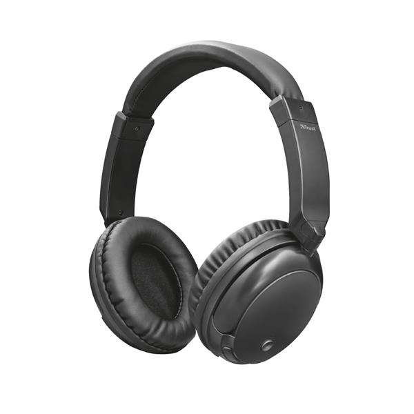 Trust słuchawki bezprzewodowe nauszne Kodo czarne metaliczne-1206793