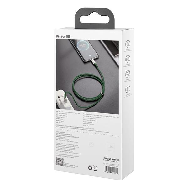 Baseus Water Drop kabel USB - USB Typ C 66 W (11 V / 6 A) Huawei SuperCharge SCP 2 m zielony (CATSD-N06)-2186268