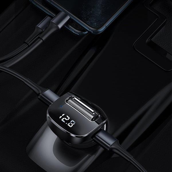 Baseus F40 nadajnik transmiter FM audio Bluetooth port AUX ładowarka samochodowa 2x USB 15W 2A czarny (CCF40-A01)-2280064
